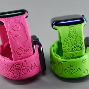 Peso Pluma | Doble PP Engraved silicon Apple Watch Band