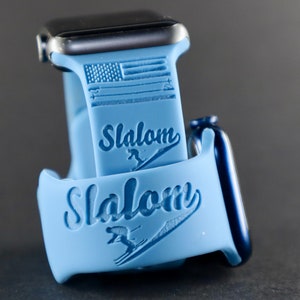 Slalom Ski | SKI Engraved silicon Apple Watch Band