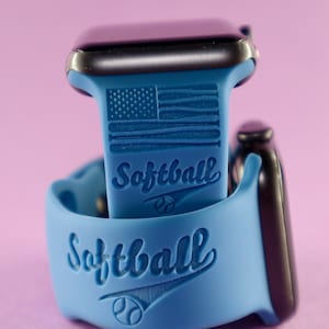 Softball | Engraved silicon Apple Watch Band