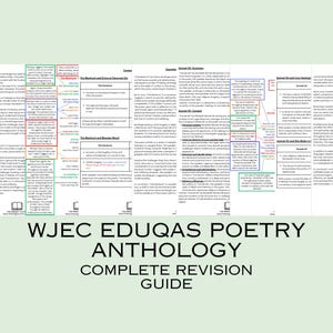 EDUQAS WJEC Poetry Anthology/ complete revision guide/ poem analysis/ UK gcse/ english literature/ poem anthology analysis revision