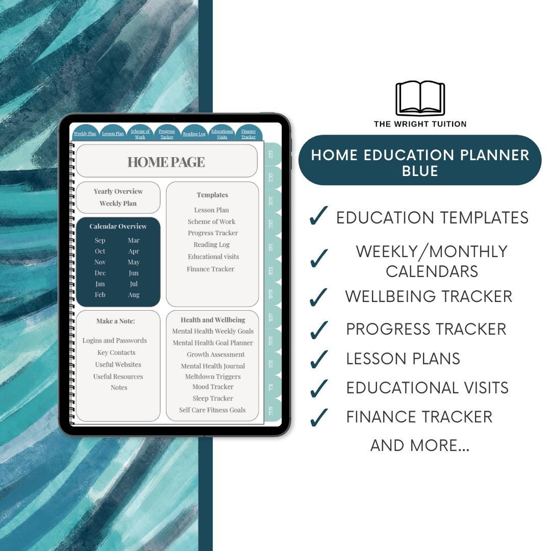 Ultimate Homeschool Digital Planner- Blue/ Home Education Planner ...