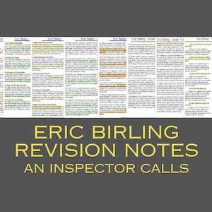 Eric Birling revision notes/ character study guide/an inspector calls/ uk gcse revision book/ grade 9 English literature/ teaching resources