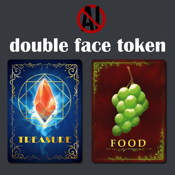 Double Faced Food & Treasure Token: MTG Proxy Card - Etsy