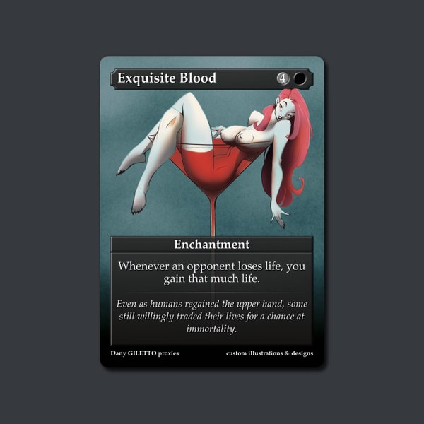 Exquisite Blood, MTG Proxy Card, Commander deck or FNM, Full Art Alter