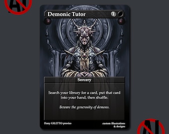 Demonic Tutor, MTG Proxy Card, Commander deck or FNM, Full Art Alter