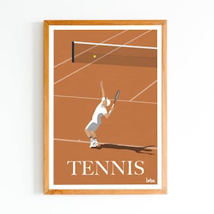 Tennis poster (Roland Garros version) - | Vintage Minimalist Poster | Travel Poster | Travel Poster | Interior decoration