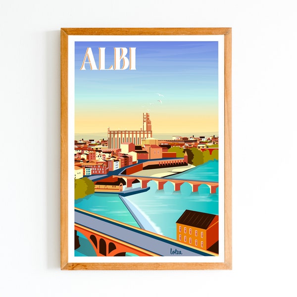 Albi poster - Occitanie | Vintage Minimalist Poster | Travel Poster | Travel Poster | Interior decoration