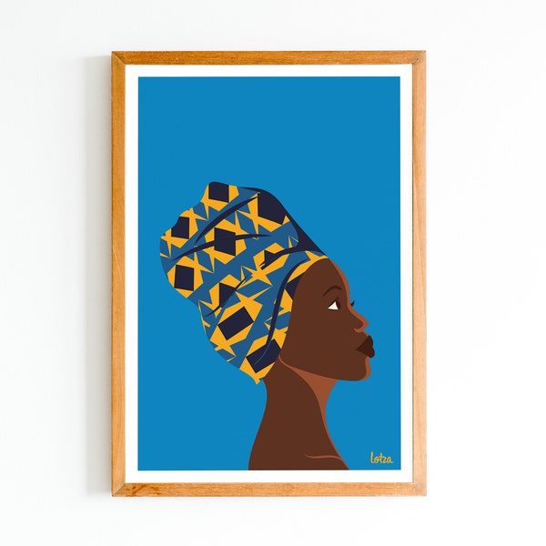 Affiche African - Femme | Afrique | Poster Vintage Minimaliste | Affiche de Voyage | Travel Poster | Déco intérieure