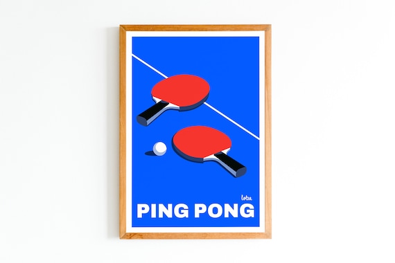 Ping-pong Poster, Sport | Minimalist Vintage Poster | Travel