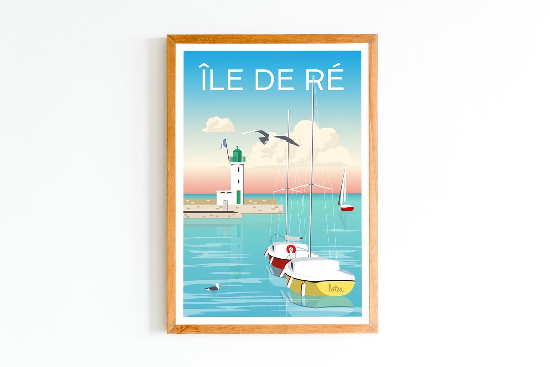 Ile De Ré Poster La Flotte En Ré Charente-maritime Vintage Minimalist ...