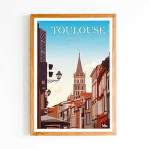 Toulouse-poster | Vintage minimalistische poster | Reisposter | Reisposter | Interieur decoratie