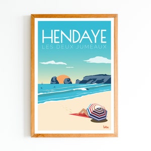 Hendaye Poster - Basque Country | Vintage Minimalist Poster | Travel Poster | Travel Poster | Interior decoration