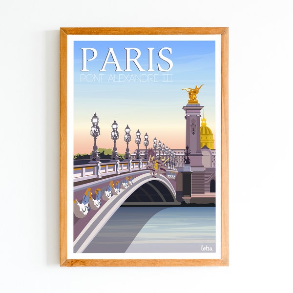 Poster Pont Alexandre III - Paris | Vintage Minimalist Poster | Travel Poster | Travel Poster | Interior decoration