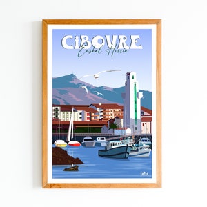 Ciboure Poster - Basque Country | Vintage Minimalist Poster | Travel Poster | Travel Poster | Interior decoration