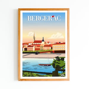 Poster Bergerac - Dordogne | Vintage Minimalist Poster | Travel Poster | Travel Poster | Interior decoration