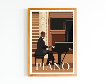 Piano Poster - Music | Vintage Minimalist Poster | Travel Poster | Travel Poster | Interior decoration