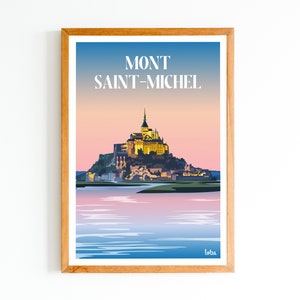 Poster Mont Saint-Michel - Normandy | Vintage Minimalist Poster | Travel Poster | Travel Poster | Interior decoration