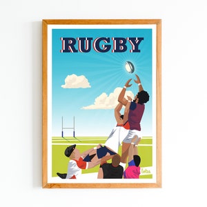 Rugby Poster - UCS - UBB - BO - Stade Français - Lour - | Vintage Minimalist Poster | Travel Poster | Travel Poster | Interior decoration