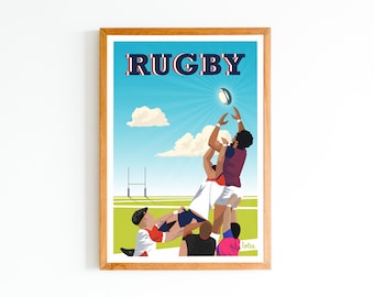 Rugby Poster - UCS - UBB - BO - Stade Français - Lour - | Vintage Minimalist Poster | Travel Poster | Travel Poster | Interior decoration