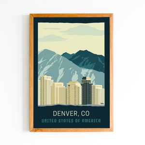 Poster Denver, Colorado - USA - United States | Vintage Minimalist Poster | Travel Poster | Travel Poster | Interior decoration