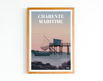 Charente-Maritime poster - Carrelet | Vintage Minimalist Poster | Travel Poster | Travel Poster | Interior decoration