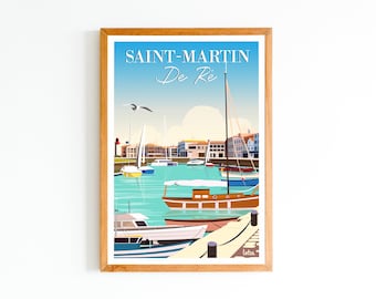 Poster Saint-Martin de Ré, Île-de-Ré - Charente-Maritime | Vintage Minimalist Poster | Travel Poster | Travel Poster | Interior decoration