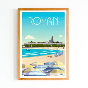 Poster Royan - Strand - Charente-Maritime | Vintage minimalistisches Poster | Reiseposter | Reiseposter | Innenausstattung
