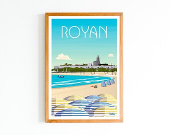 Poster Royan - Beach - Charente-Maritime | Vintage Minimalist Poster | Travel Poster | Travel Poster | Interior decoration