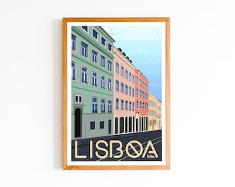 Lisbon, Portugal Poster | Minimalist Vintage Poster | Travel Poster | Interior Decor