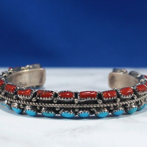 177 Gram Monster Vintage Native American Navajo Turquoise Coral Sterling Silver Bracelet 177 Gram Monster Vintage Native American Navajo Turquoise Coral Sterling Silver Bracelet