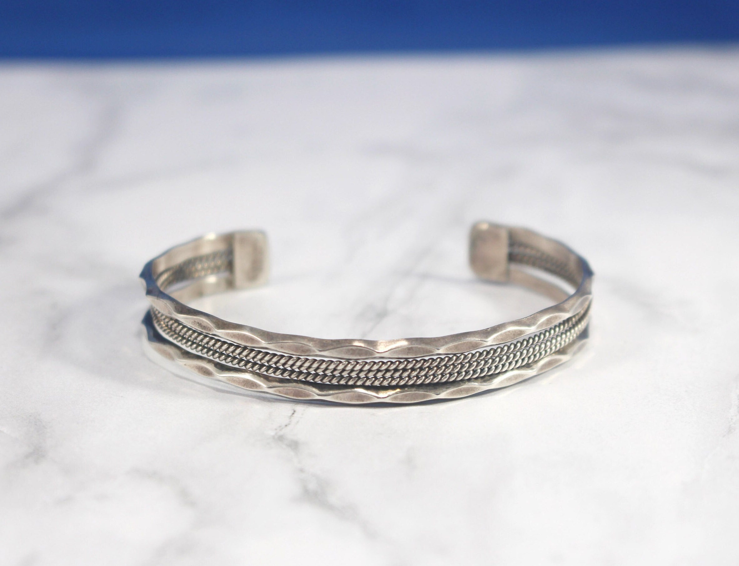 Super Thick Heavy Vintage Native American Navajo Twister Sterling Silver Bracelet Super Thick Heavy Vintage Native American Navajo Twister Sterling Silver Bracelet