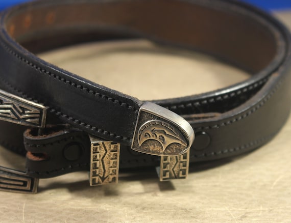 Hopi Range Rider Set Sterling Silver and Leather … - image 6