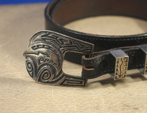 Hopi Range Rider Set Sterling Silver and Leather … - image 3