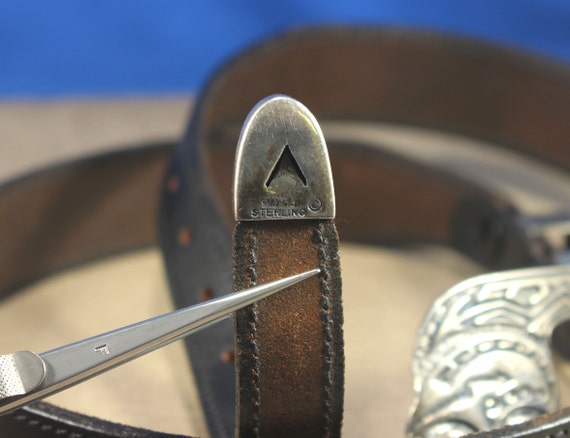 Hopi Range Rider Set Sterling Silver and Leather … - image 8