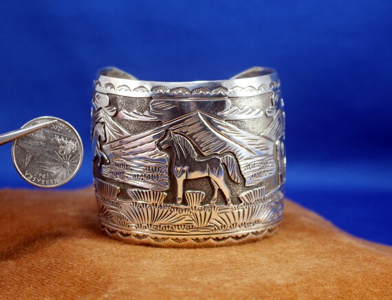 Sterling Silver Storyteller Cuff Bracelet with Ho… - image 9