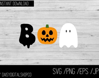 BOO SVG, BOO T-Shirt, Halloween Svg, Halloween T-Shirt, Ghost Svg, Pumpkin Svg, Ghost T-Shirt, Svg, Png, Eps, Jpg,