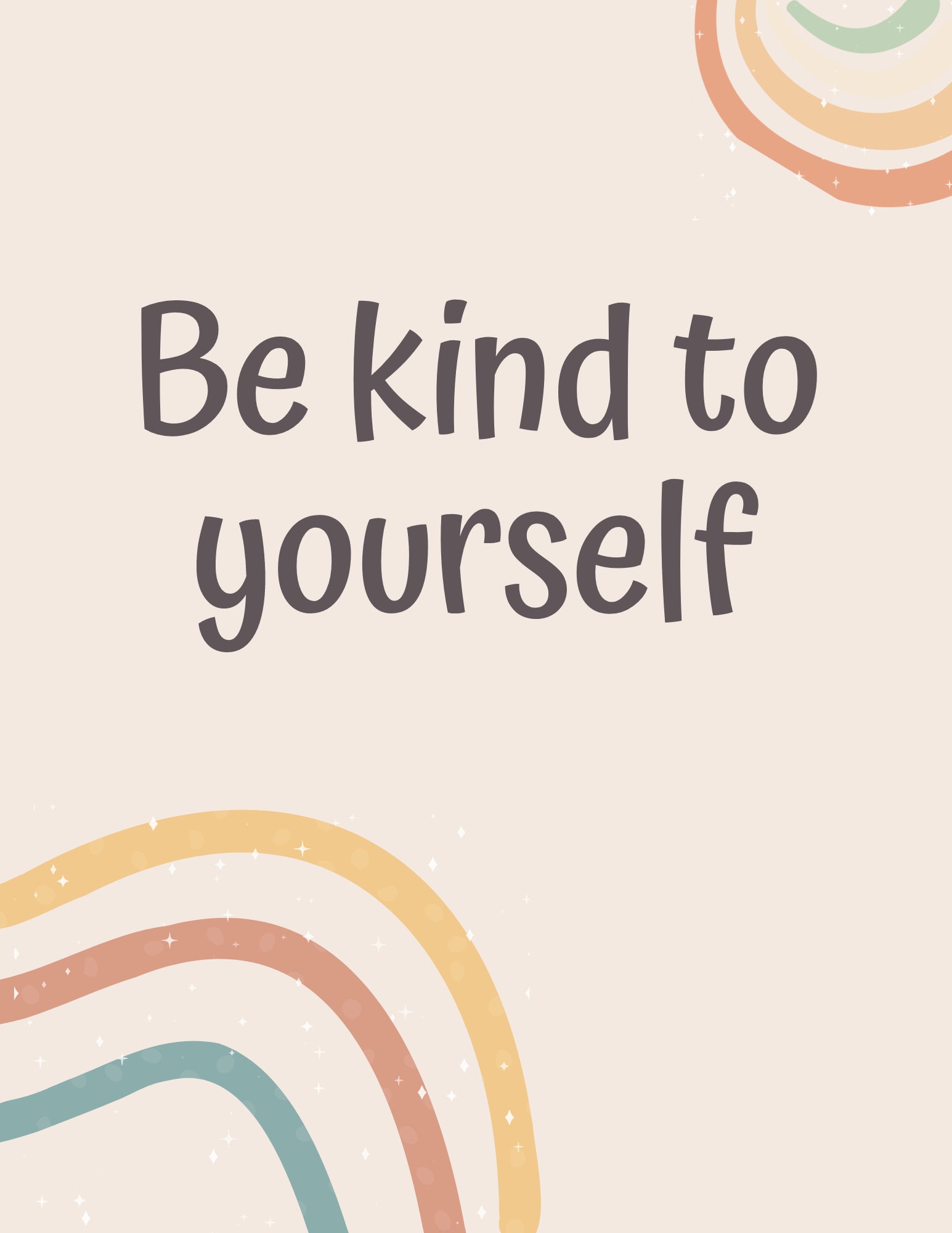 Boho Rainbow Growth Mindset Posters | Customizable DIGITAL DOWNLOAD ...