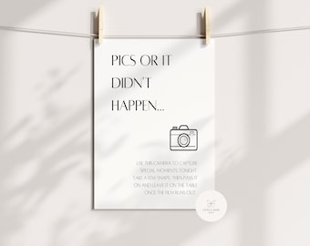 Classic Wedding Disposable Camera Sign Template | Special Event Sign | DIY, Editable Digital Download - The Brooke