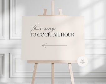 Luxury Cocktail Hour Sign Template | Wedding Reception Welcome Sign | Special Event Poster | DIY, Editable Digital Download - The Rachel