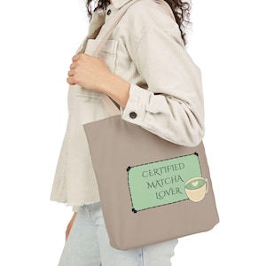 Matcha Tote Bag, Gift for Matcha Lover, Cute Shopping Bag, Trendy Tote Bag, Cute Grocery Bags, Cute Fun Matcha Merchandise
