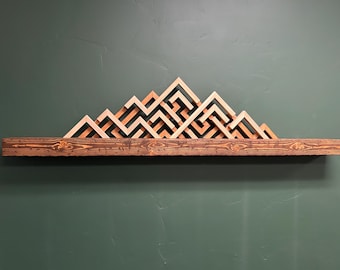 Geometric Wood Art – Architectural Mountainscape