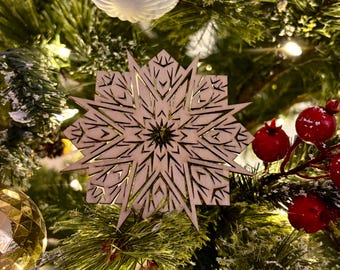 Detaljerade snöflingvektormönster, laserskurna filer (digital nedladdning)