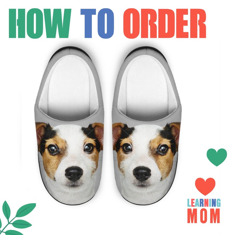 Dog Memorial Dog Mom Custom Pet Photo Indoor Slippers, Personalized Dog