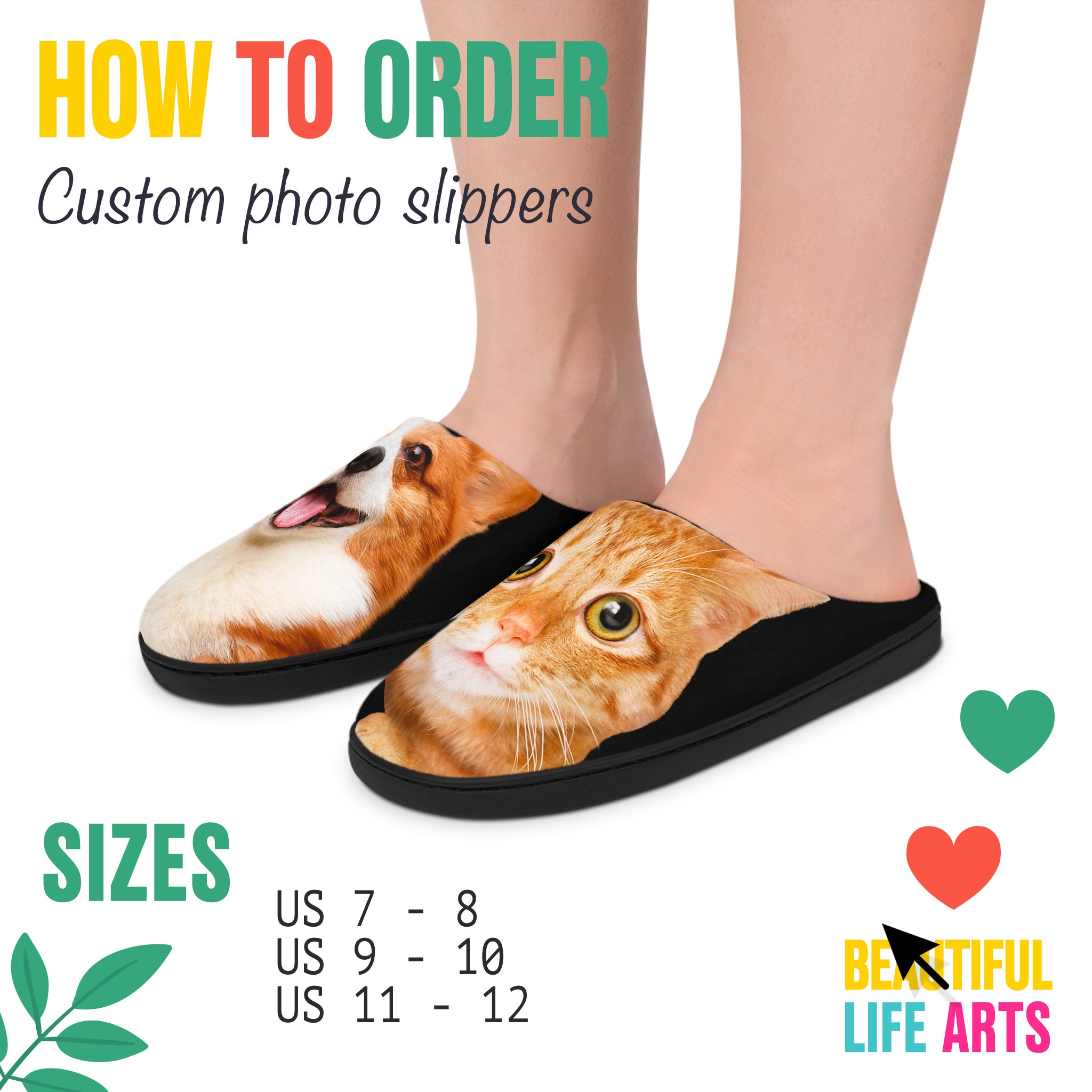 Dog Memorial Dog Mom Custom Pet Photo Indoor Slippers, Personalized Dog Slippers, Gift for Her