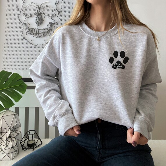 Dog paw print sweatshirt deals