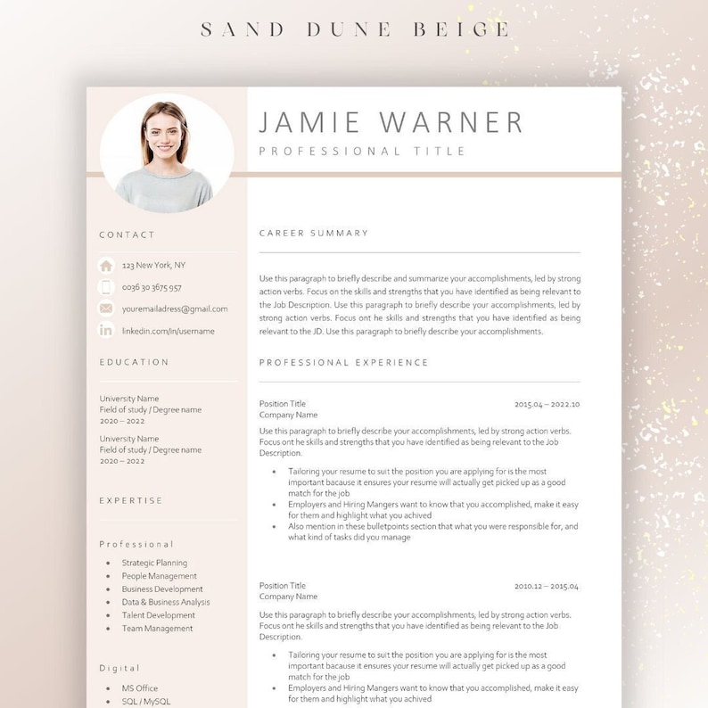 Resume Template CV Template Sand - Il 794xN.5778709254 Qj6i 
