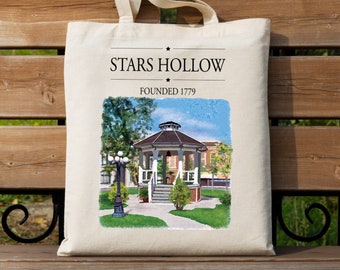 Cozy Small Town Book Bag | Coffee Lover Canvas Book Bag | Bookish Fall Vibes | Heavy Canvas Book Bag