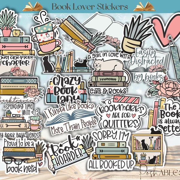 Book Lover Stickers | Vinyl Stickers | Book Die cut stickers | Books and things Vinyl Stickers | For the love of books | laptop decals