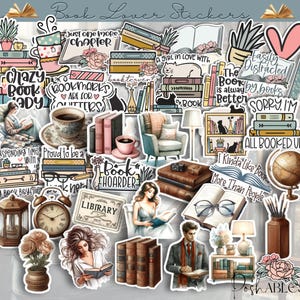 Book Lover Stickers: Vinyl Decals for Laptop, Water Bottle