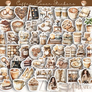Coffee Lover Sticker Pack | Cozy Café and Coffee-Themed Aesthetic Stickers for Journals, Planners and Gifts | coffee decals